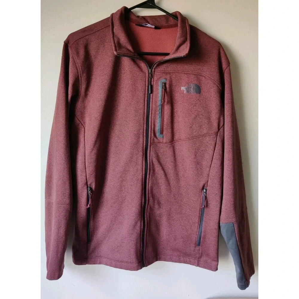 The North Face Men's Canyonlands Full-Zip‎ Fleece Jacket Red/Black Size Large